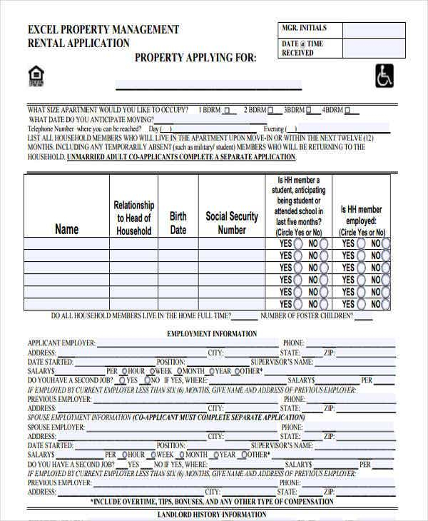 24 Free Rental Application Templates Free Premium Templates