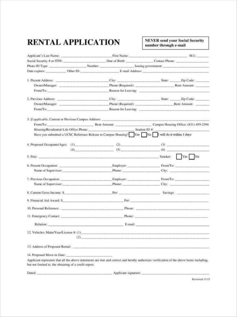 30 Lease Application Forms Free Samples Examples Formats Download 