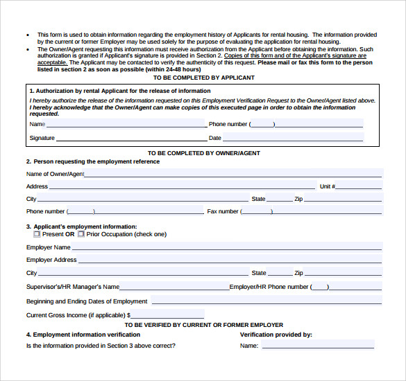 9 Rental Reference Form Templates To Download Sample Templates