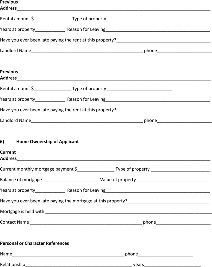 Alberta Application For Rental Accommodation Form Rental Agreement 