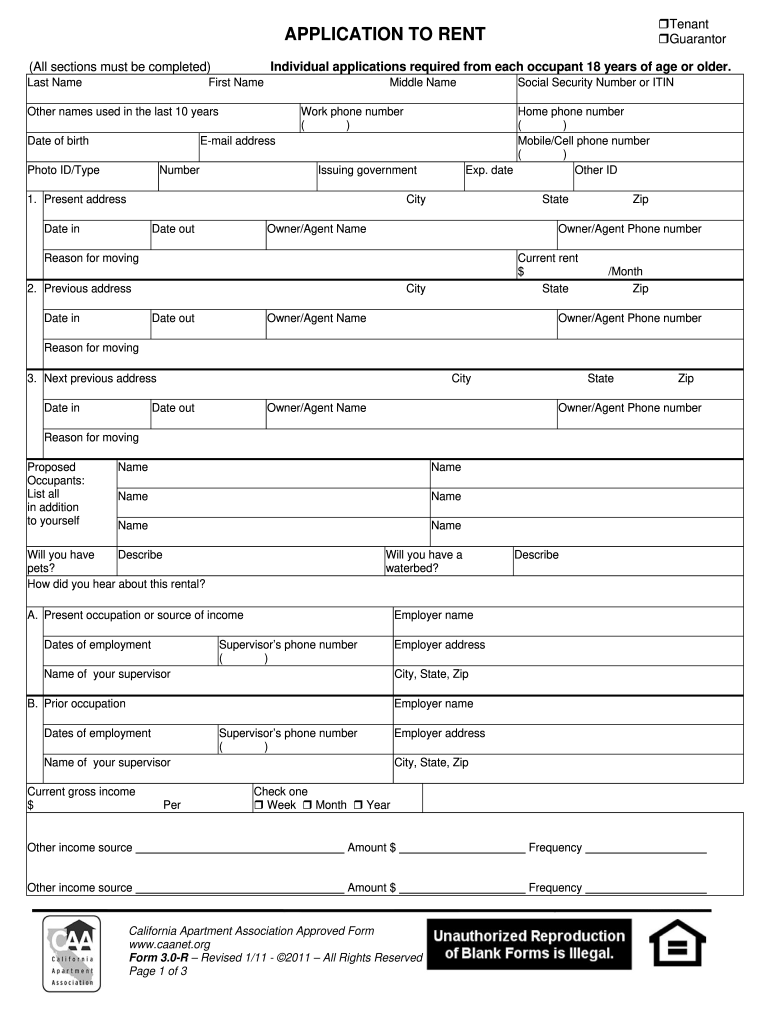 Application To Rent California Fill Out And Sign Printable PDF