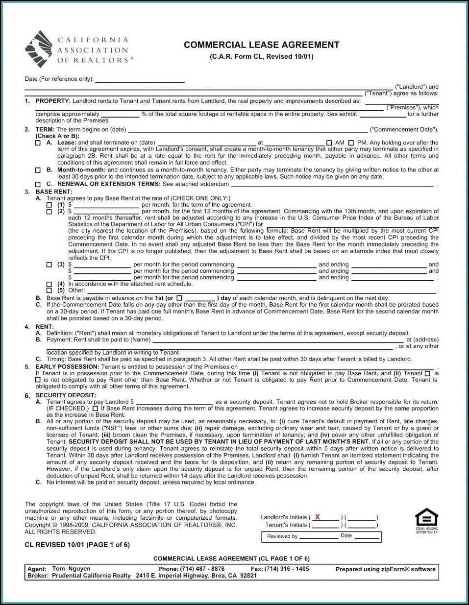 California Association Of Realtors Rental Application Form Pdf 2024