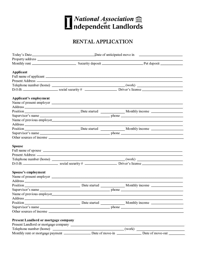 Download Free Alaska Rental Application Form Printable Lease Agreement