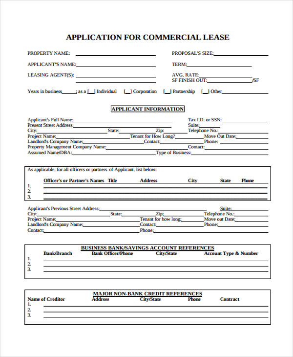 FREE 16 Sample Lease Application Forms In PDF MS Word