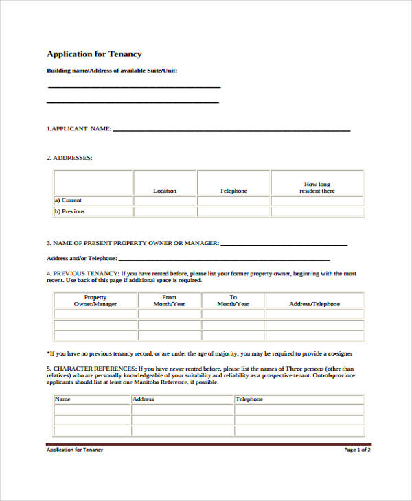 FREE 26 Rental Application Forms In PDF Excel MS Word