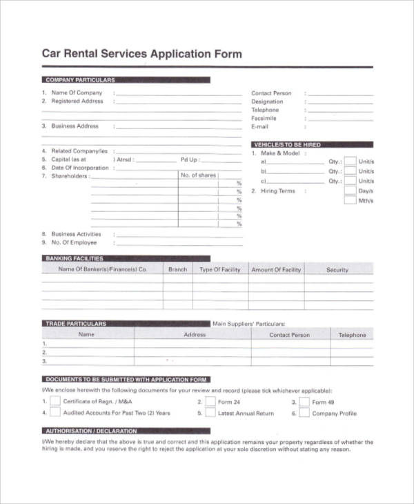 FREE 79 Application Forms In MS Word PDF