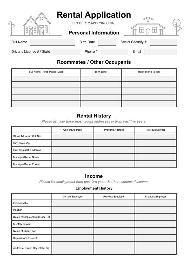 Free Colorado Rental Application Form PDF Word 2021 Version