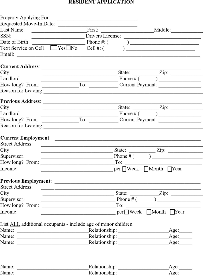 Free Georgia Rental Application Form PDF 116KB 2 Page s 