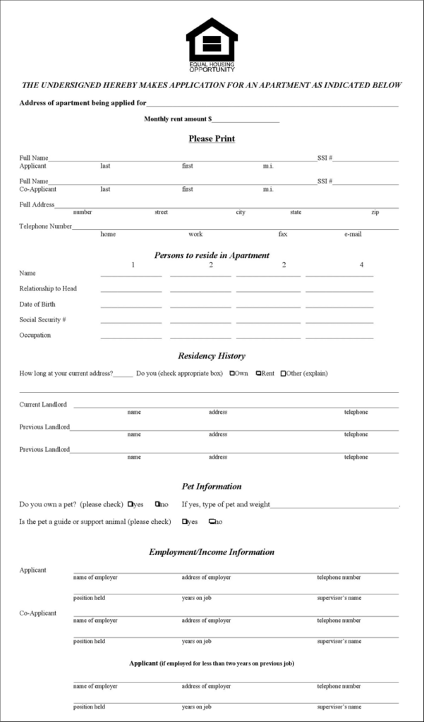 Free Illinois Rental Application Form PDF 144KB 2 Page s 