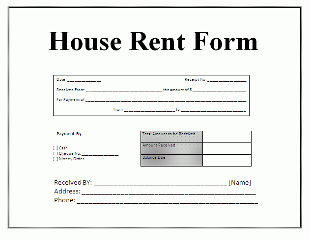 House Rental Application Form Bc