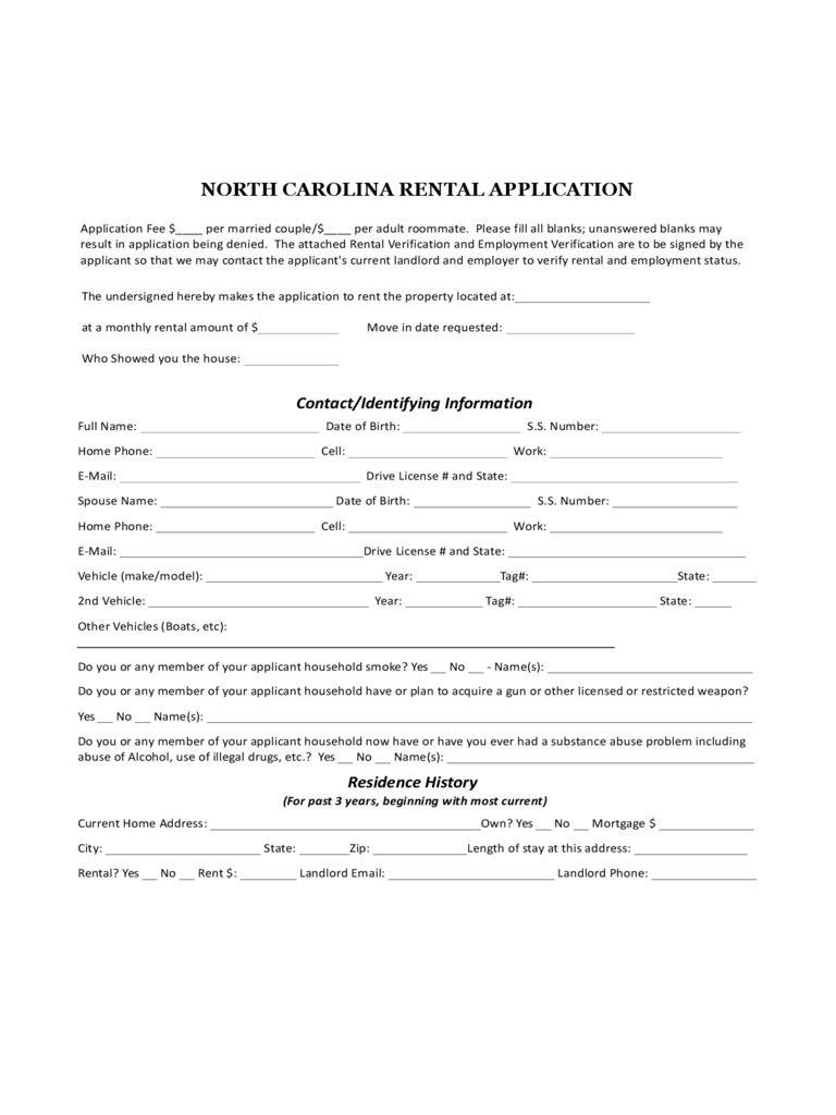 North Carolina Rent And Lease Template Free Templates In PDF Word 