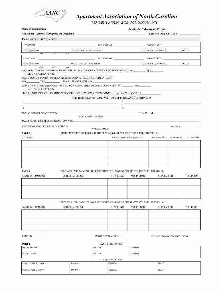 Rental Application Form Nc Inspirational Free North Carolina Rental 