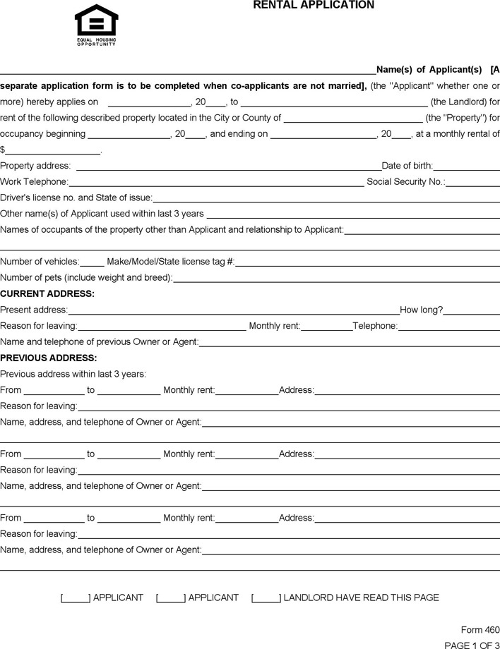 Rental Application Form South Africa