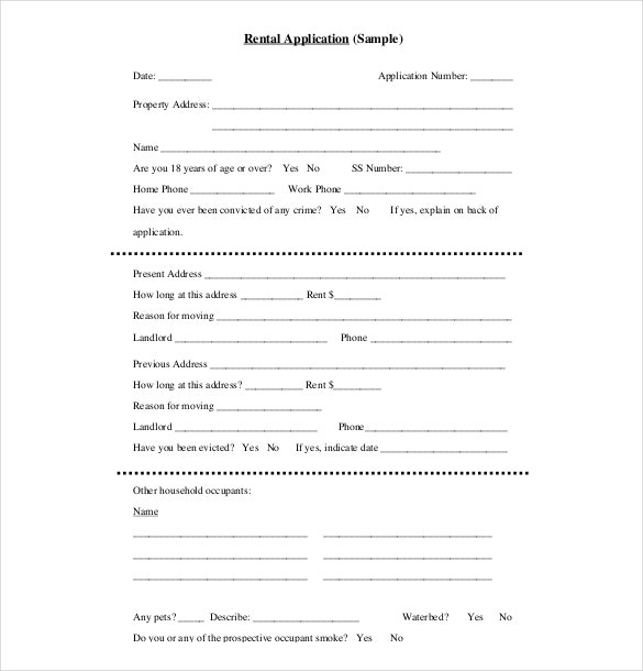 Rental Application Template 10 Free Word PDF Documents Download 