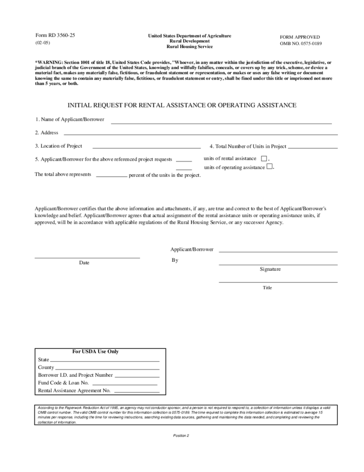 Rental Assistance Sample Form Free Download
