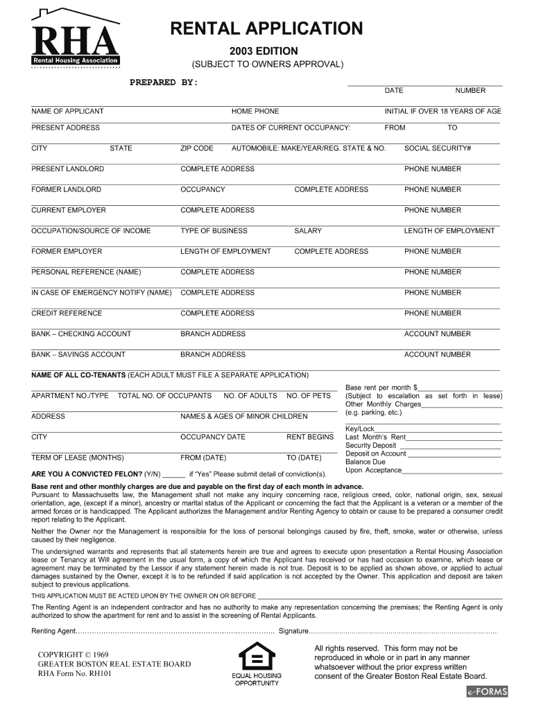 Rha Application Fill Out And Sign Printable PDF Template SignNow