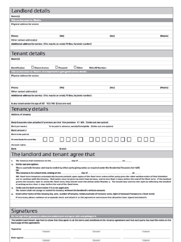 Tenancy Agreement Forms