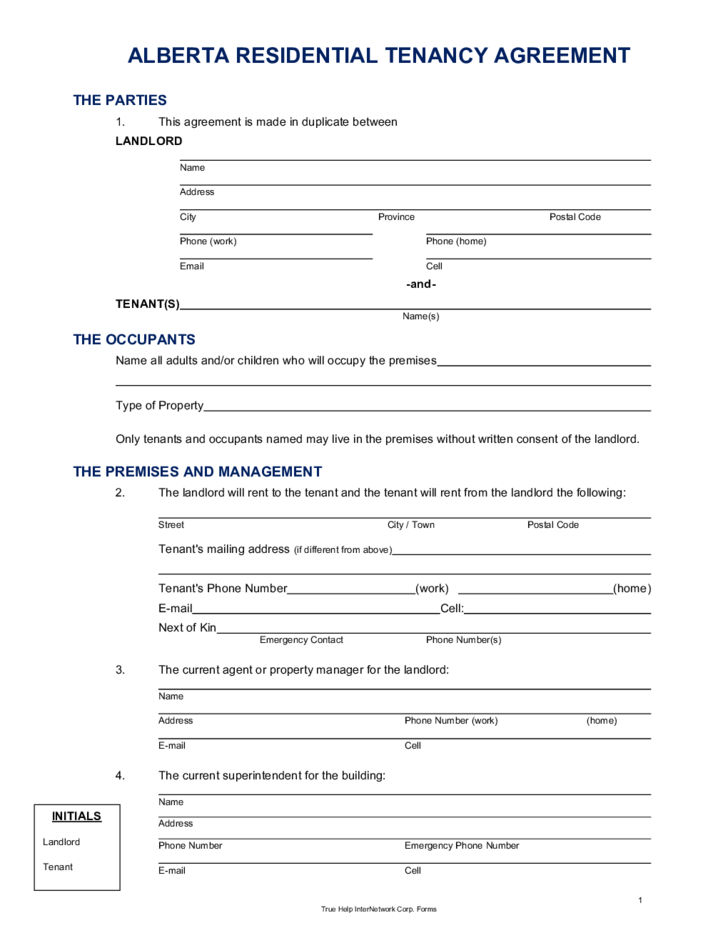 Tenant Rental Application Form Alberta Application Form