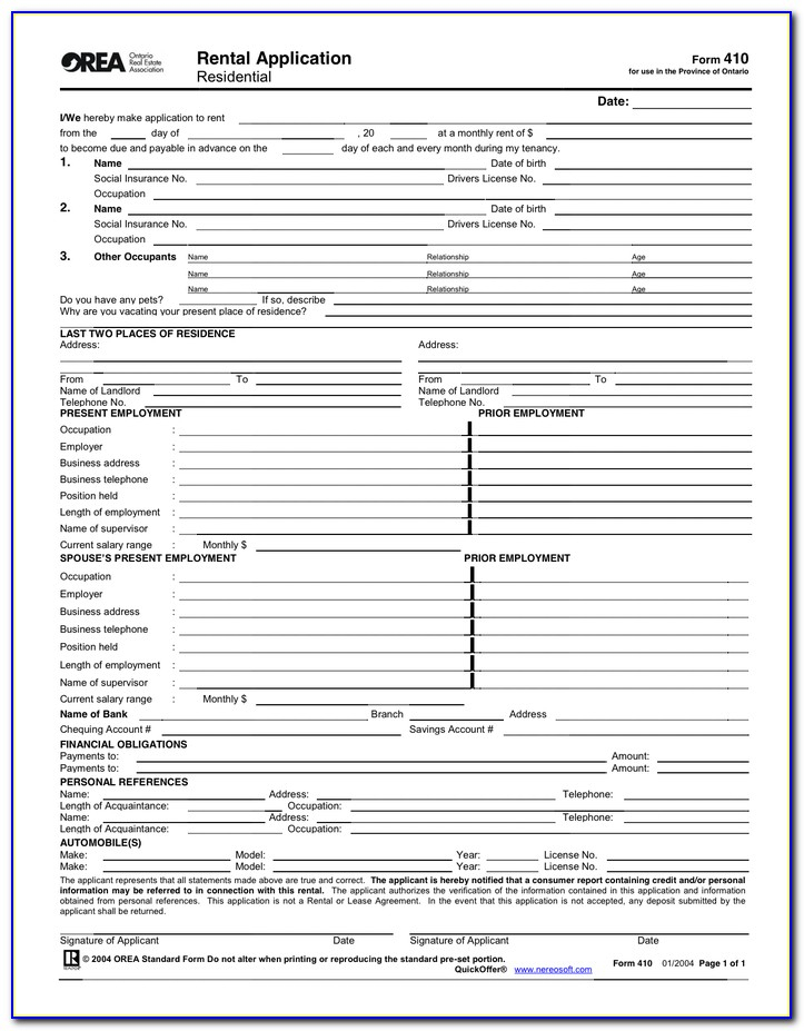 Tenant Rental Application Form Nova Scotia Form Resume Examples 