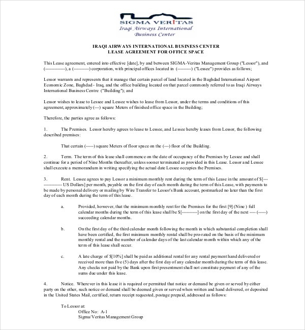 Use Of Space Agreement Template HQ Printable Documents