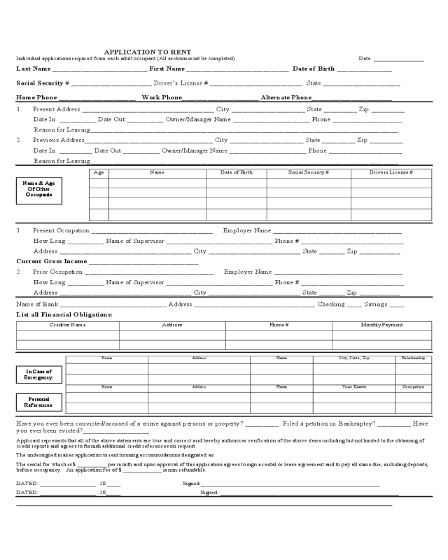 Utah Rental Application Form Edit Fill Sign Online Handypdf