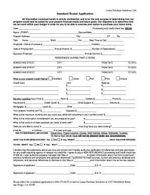 13 Printable Standard Rental Application Forms And Templates Fillable 