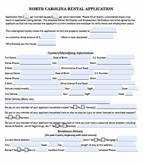 25 Rental Application Form Nc In 2020 Rental Application Application 