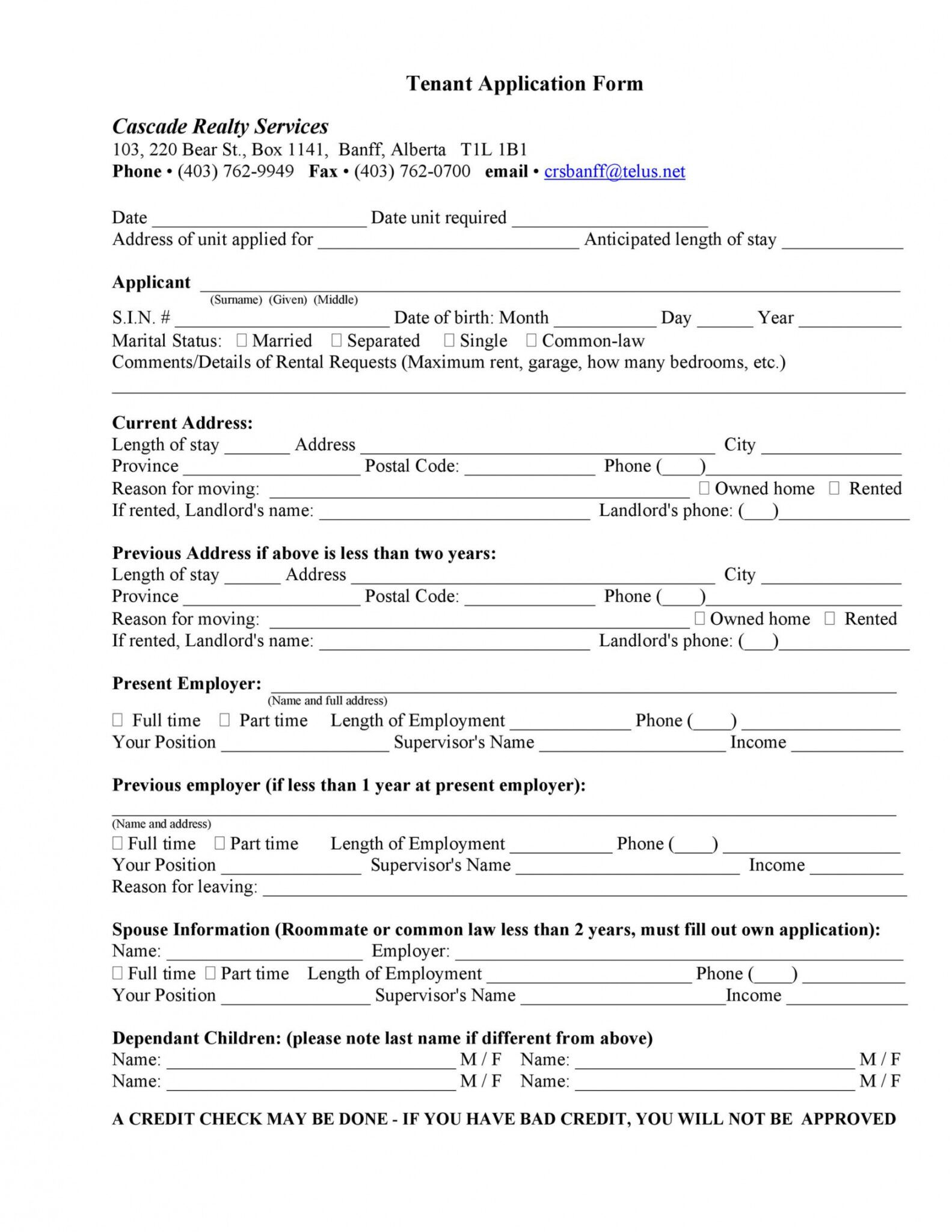 42 Simple Rental Application Forms 100 Free Templatelab Real Estate