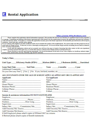 52 SAMPLE Rental Applications In PDF MS Word Excel