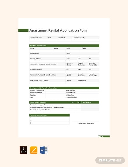 8 Best Rental Application Templates MS Word Google Docs Pages PDF 