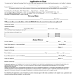 Application To Rent Form Printable Pdf Download