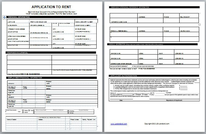 Chalk Real Estate Rental Application Form