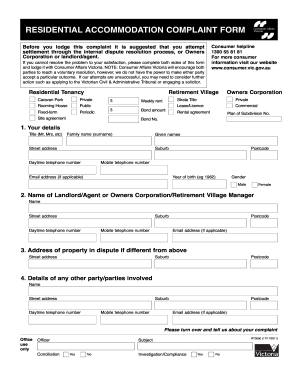 Consumer Affairs Victoria Form Complaint Fill Out And Sign Printable 