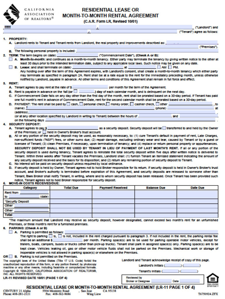 Download California Rental Lease Agreement Forms And Templates PDF 