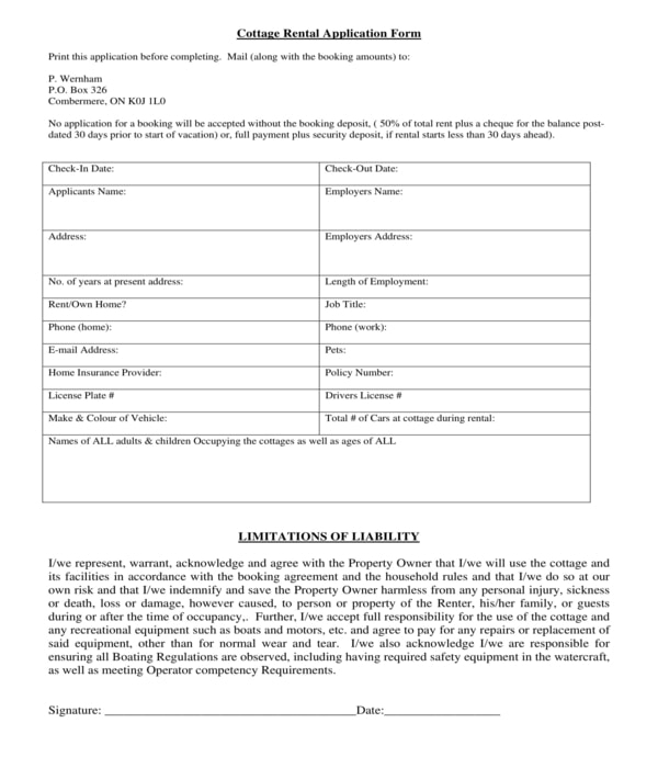 FREE 11 Rental Application Forms In PDF MS Word Excel