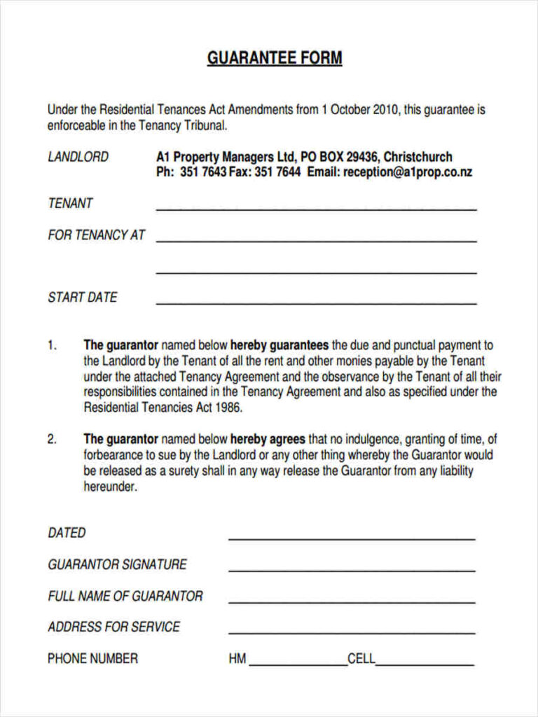 FREE 8 Guarantor Agreement Forms In PDF