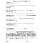 Free Printable Rental Agreement Forms Pet Application