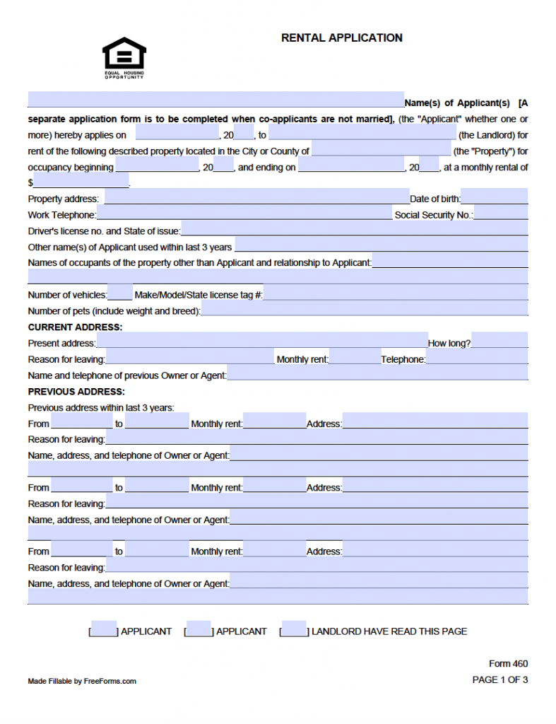 Free South Carolina Rental Application Form PDF