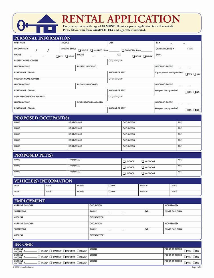 Free Tenant Application Form Template Inspirational Free Rental 
