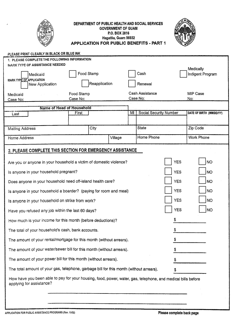 Guam Medicaid Application Fill Online Printable Fillable Blank 