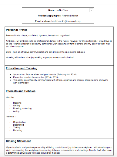 Hobbies And Interests Application Form CaetaNoveloso