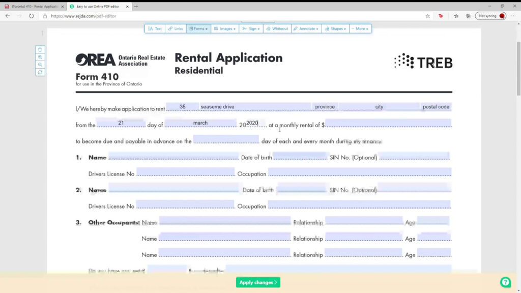 How To Fill Up A Rental Application Form 410 YouTube