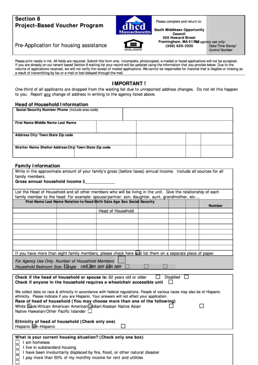 Free Printable Section 8 Application Form Printable Forms Free Online