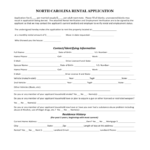 North Carolina Rental Application Form Free Download