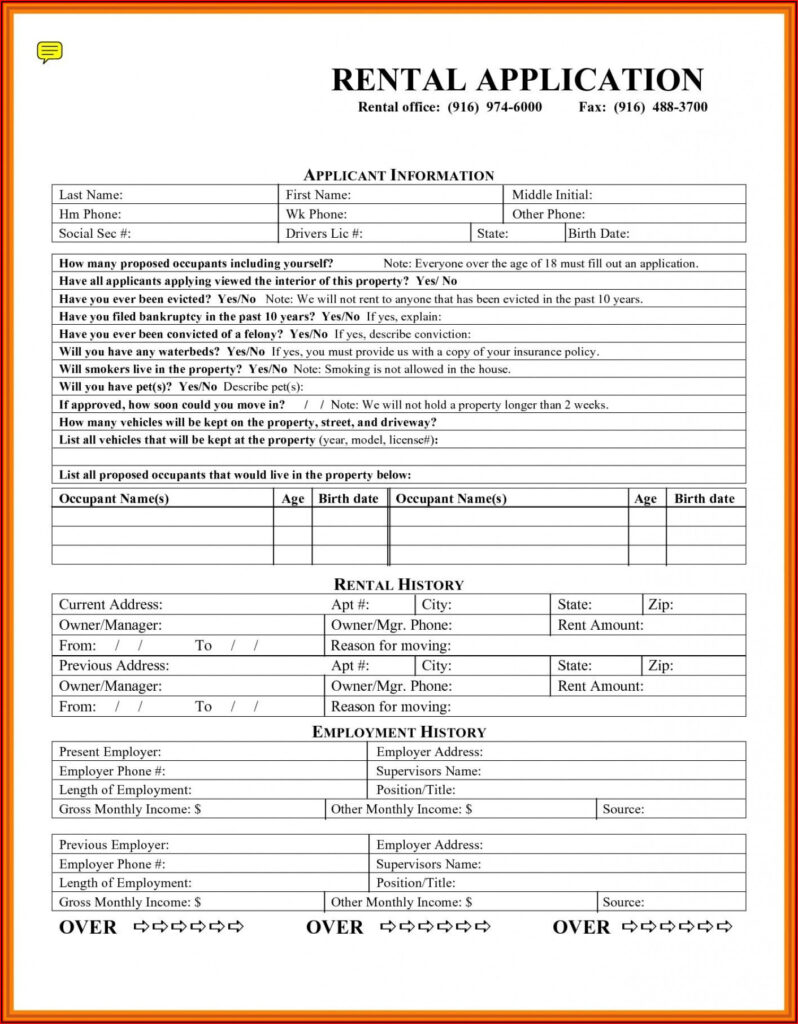 Ontario Rental Application Form Fillable Form Resume Examples 
