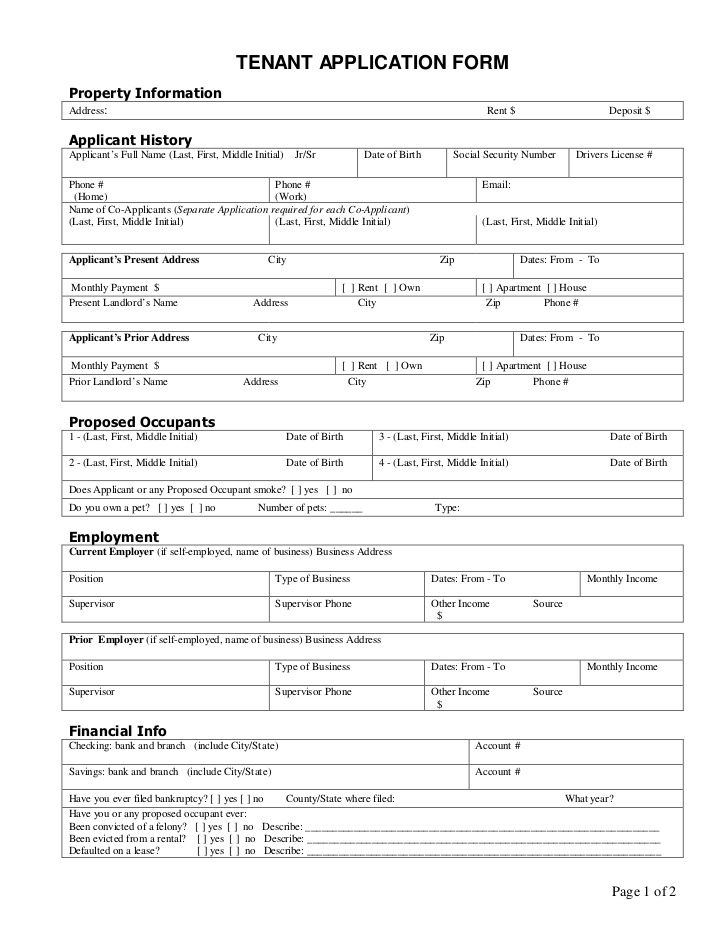 House Rental Application Form Manitoba 2022 2211