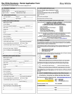 Ray White Rental Application Form Pdf Fill Online Printable