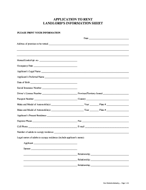 Rental Application Form Bc Printable Fill Online Printable Fillable 