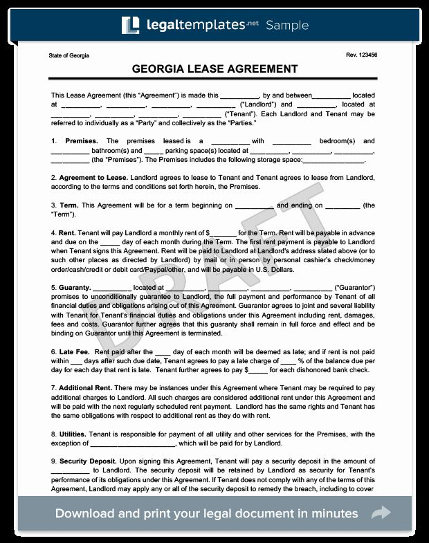 Rental Application Form Nc Fresh Georgia Residential Lease Rental 