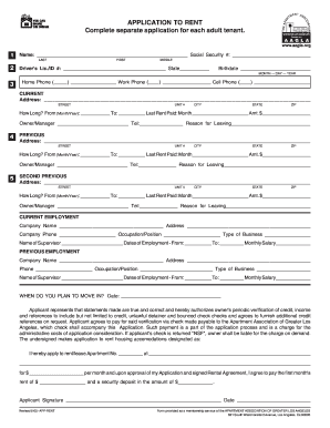 Submit Printable Apartment Association Of Greater Los Angeles Forms 